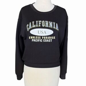 Green Goddess California USA Endless Paradise Pac Coast Embroidered Sweatshirt S